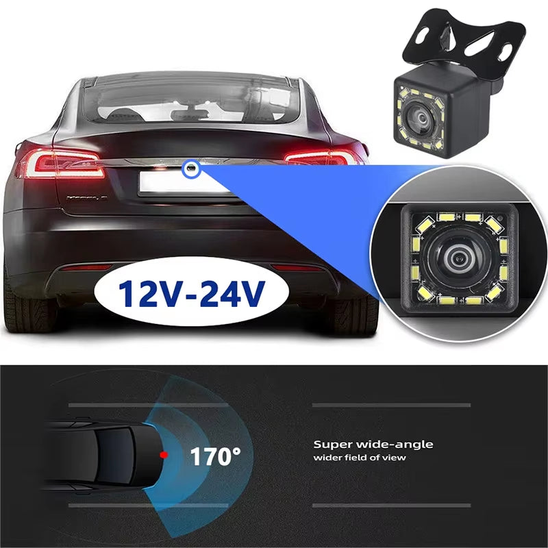 Camera 4/12LED AHD 1080P Car Rear View Night Vision Reversing Automatic Parking Monitor CCD Waterproof Degree High-Definition