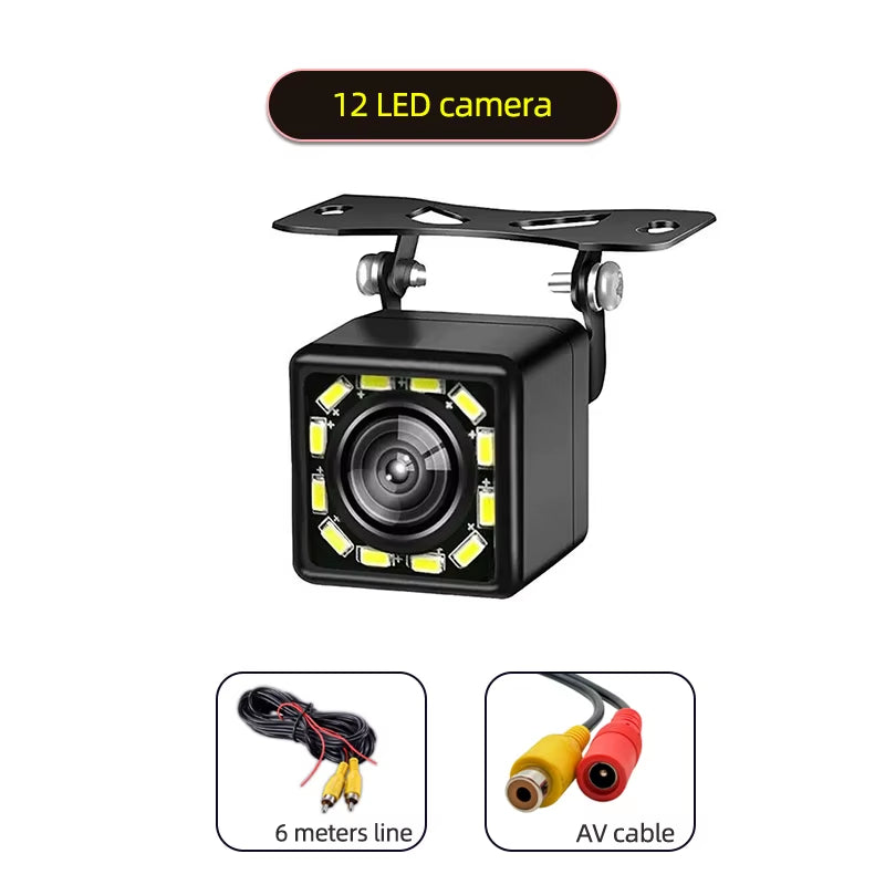 Camera 4/12LED AHD 1080P Car Rear View Night Vision Reversing Automatic Parking Monitor CCD Waterproof Degree High-Definition
